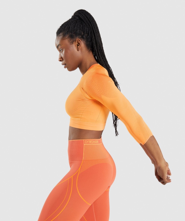 Gymshark Apex Sømløs Crop Top Abrikos Orange-papaya Orange