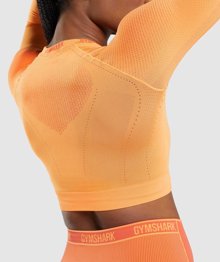 Gymshark Apex Sømløs Crop Top Abrikos Orange-papaya Orange