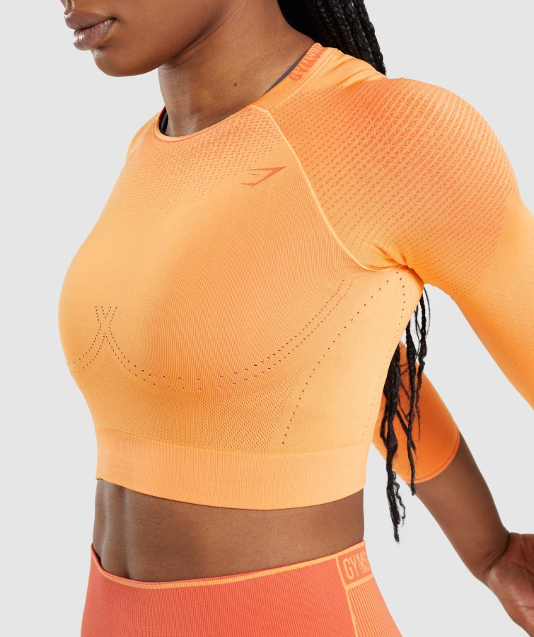 Gymshark Apex Sømløs Crop Top Abrikos Orange-papaya Orange