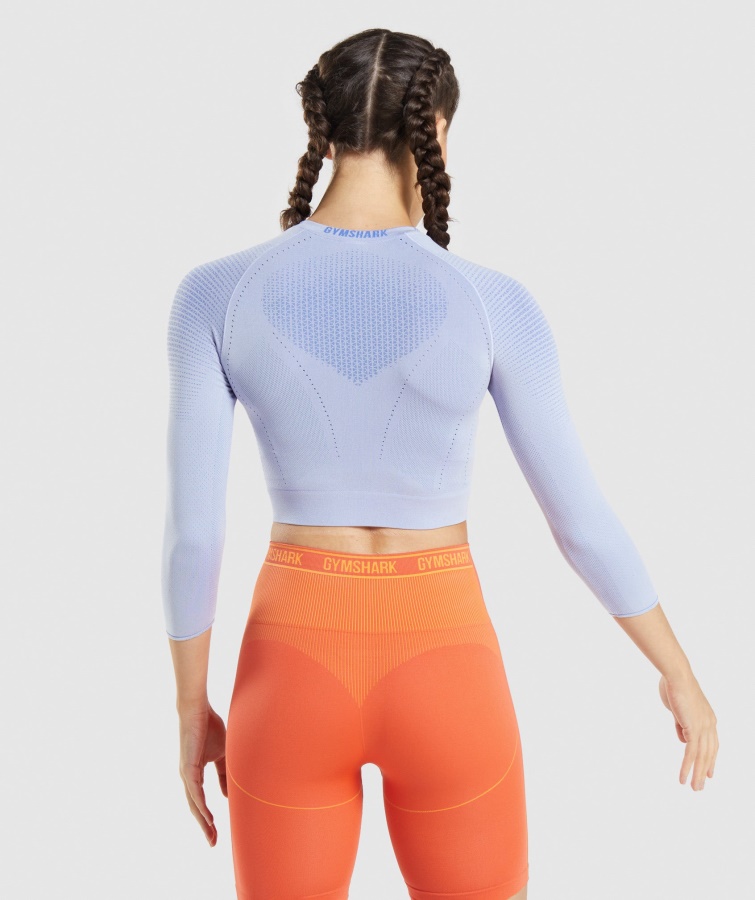 Gymshark Apex Sømløs Crop Top Lavendel Blå-court Blå