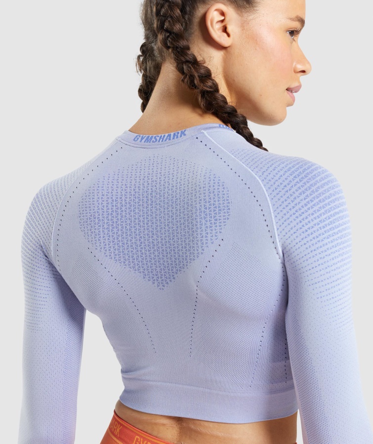 Gymshark Apex Sømløs Crop Top Lavendel Blå-court Blå