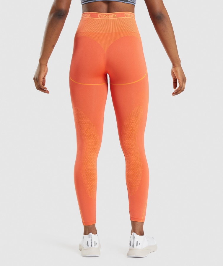 Gymshark Apex Sømløse Leggings I Høj Talje Papaya Orange-abrikos Orange