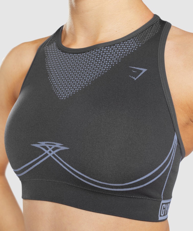 Gymshark Apex Sømløs Sports-bh Onyx Grå-lavendelblå