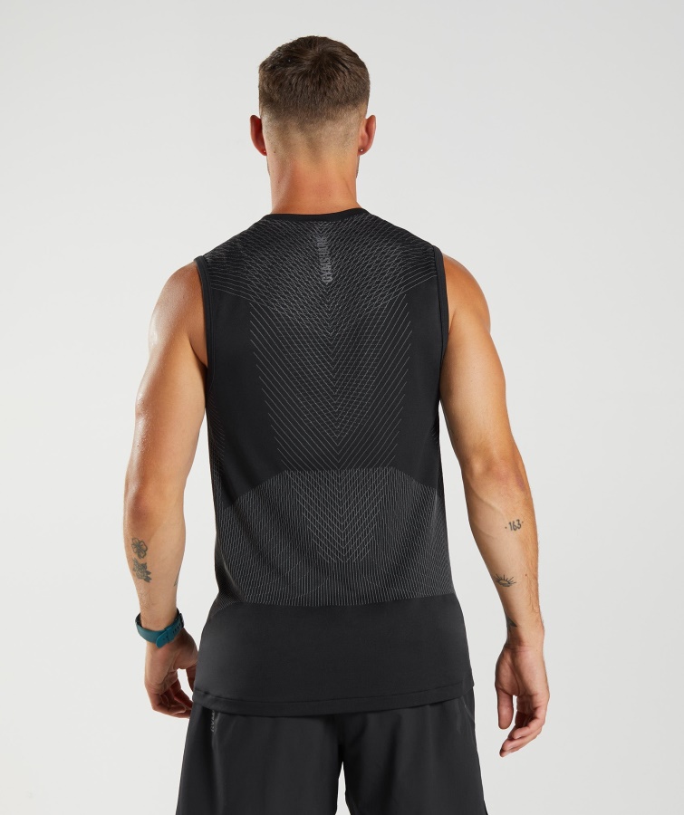 Gymshark Apex Sømløs Tank Sort-silhouette Grå