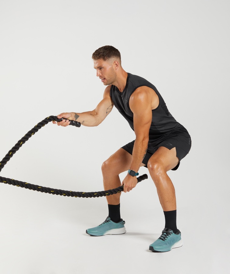 Gymshark Apex Sømløs Tank Sort-silhouette Grå