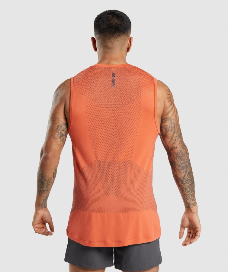 Gymshark Apex Sømløs Tank Papaya Orange-onyx Grå