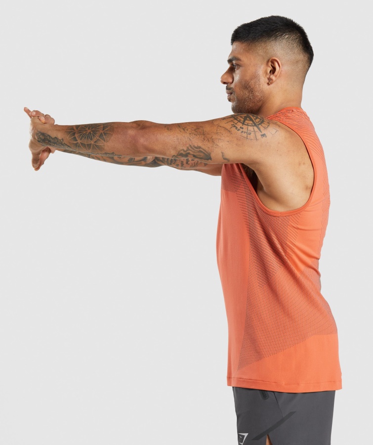 Gymshark Apex Sømløs Tank Papaya Orange-onyx Grå