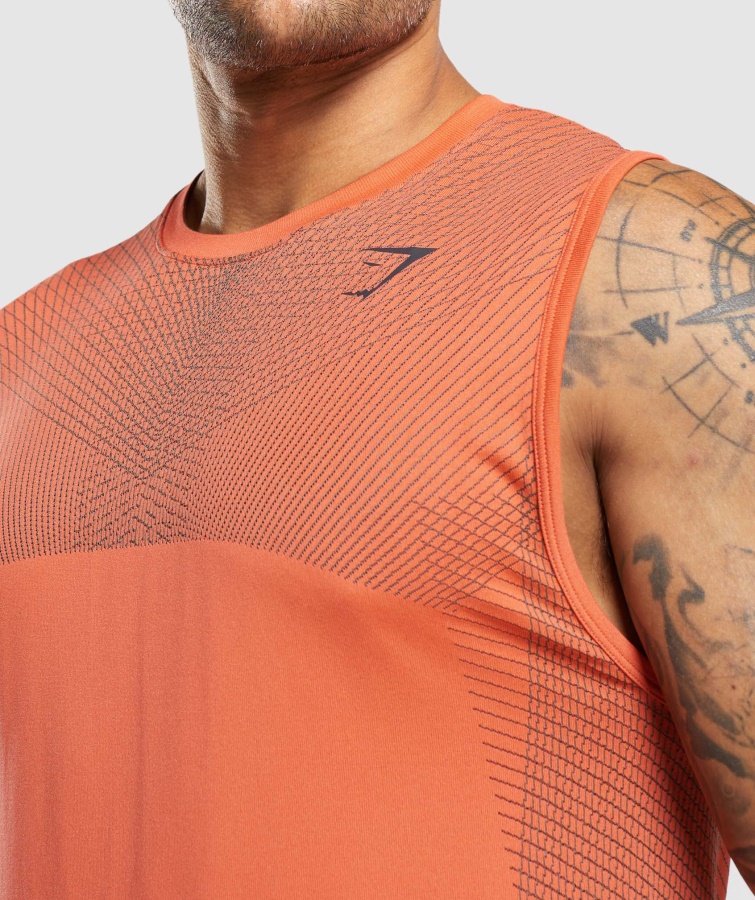 Gymshark Apex Sømløs Tank Papaya Orange-onyx Grå