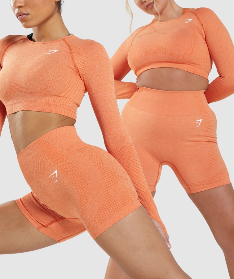 Gymshark Abrikos Orange Marl Vital Sømløse 2.0 Shorts