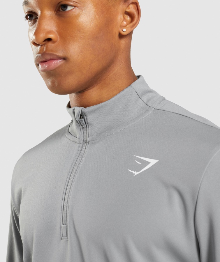 Gymshark Ankomst 1-4 Lynlås Pullover Smokey Grå