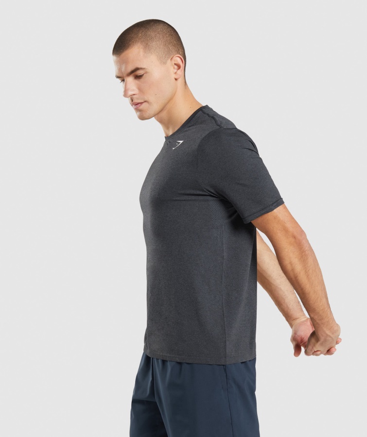 Gymshark Ankomst Sømløs T-shirt Sort Mergel