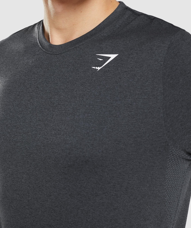 Gymshark Ankomst Sømløs T-shirt Sort Mergel