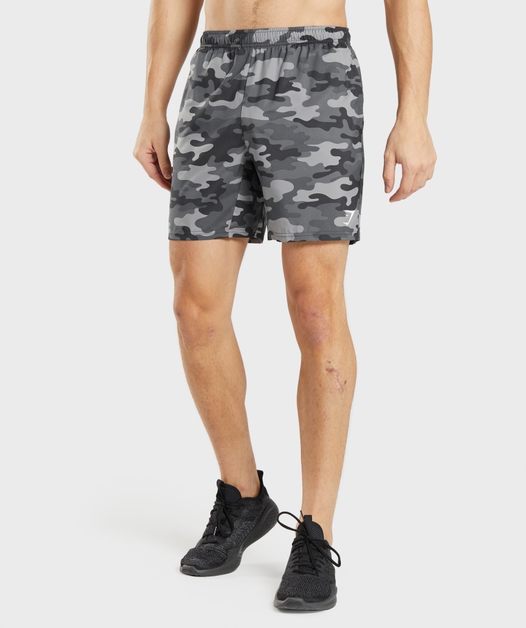 Gymshark Ankomst Shorts Grå Print