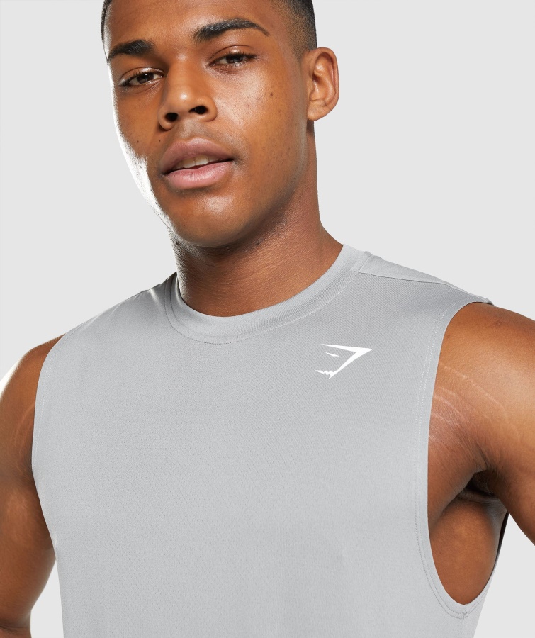 Gymshark Ankomst ærmeløs T-shirt Smokey Grå