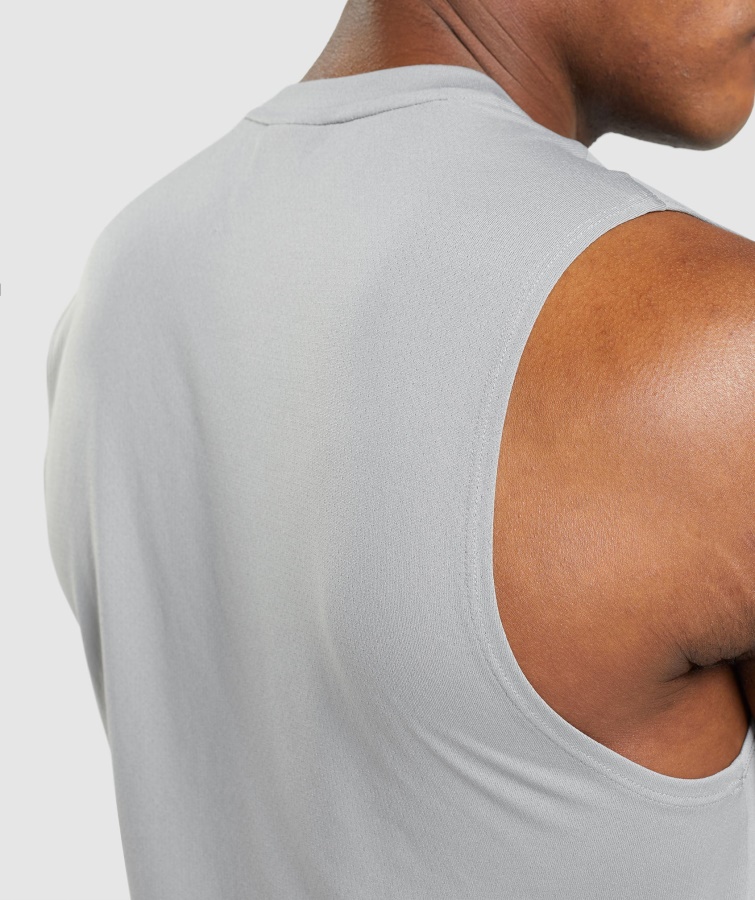 Gymshark Ankomst ærmeløs T-shirt Smokey Grå