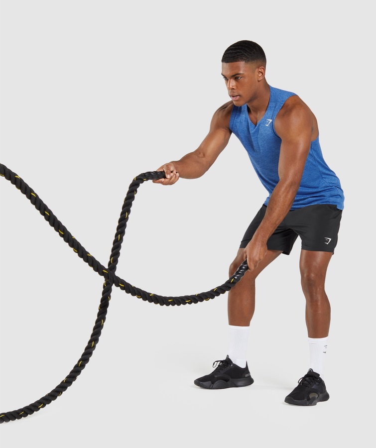 Gymshark Atletisk Blå-spyd Blå Mergel Ankomst Slim Mergel Tank