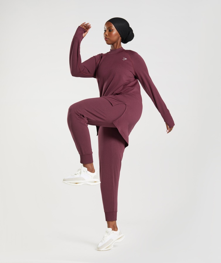 Gymshark Bagt Maroon Marl Vital Seamless 2.0 Joggers