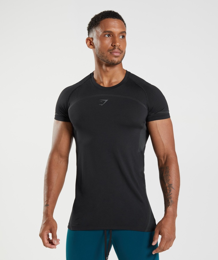 Gymshark Sort 315 Sømløs T-shirt