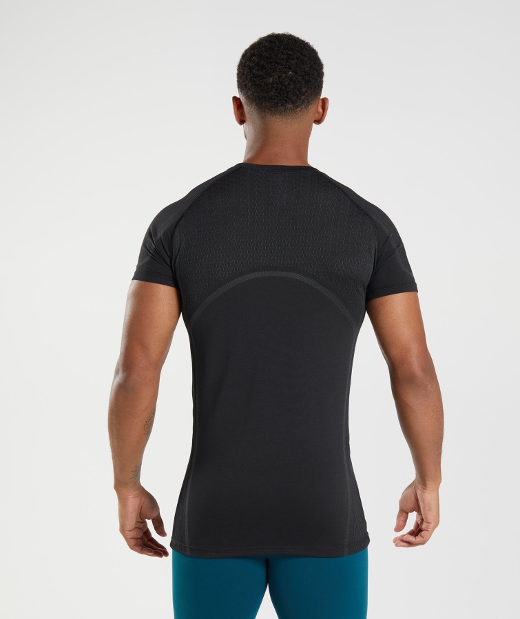 Gymshark Sort 315 Sømløs T-shirt