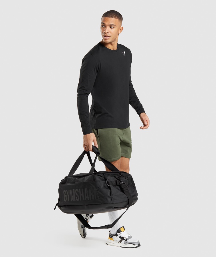 Gymshark Sort Crest Langærmet T-shirt