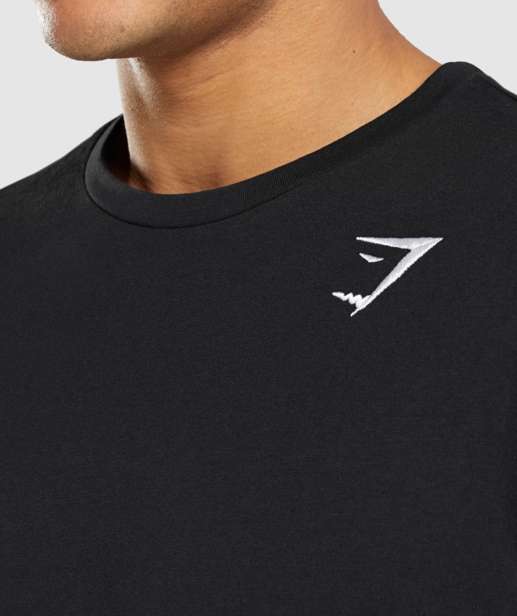 Gymshark Sort Crest Langærmet T-shirt