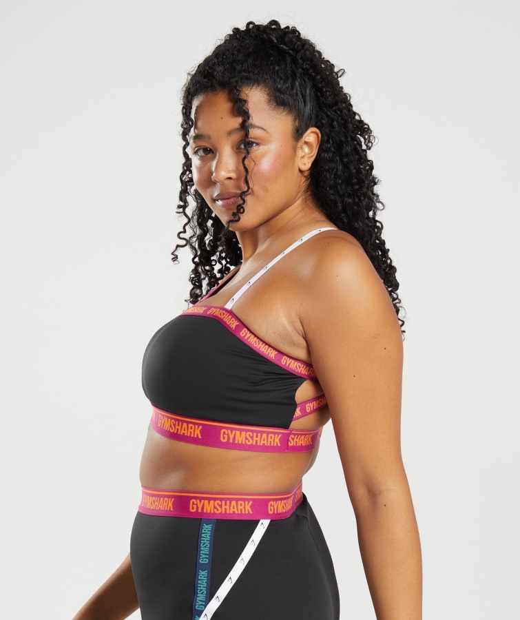 Gymshark Black-dragon Pink-alpine Green Strike Sports Bh