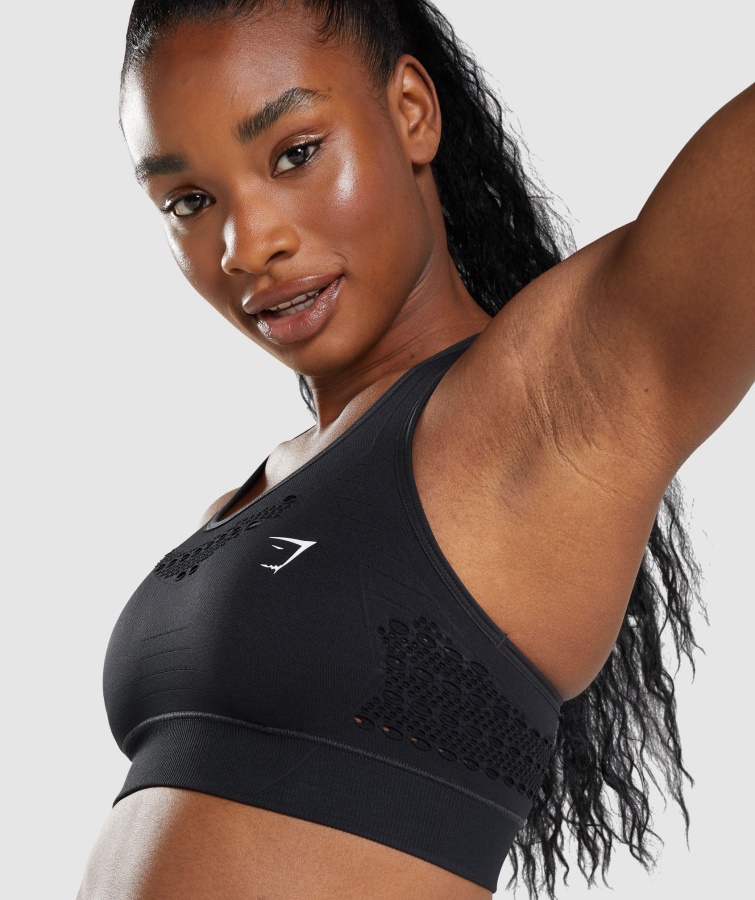 Gymshark Sort Energi Sømløs Sports-bh