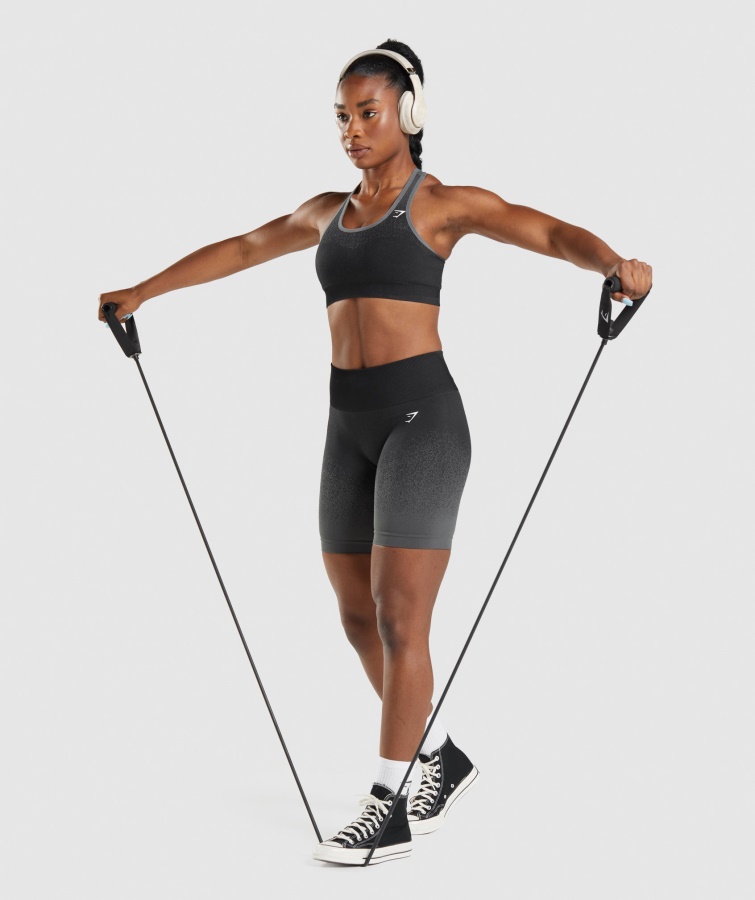 Gymshark Sort-grå Adapt Ombre Sømløse Cykelshorts