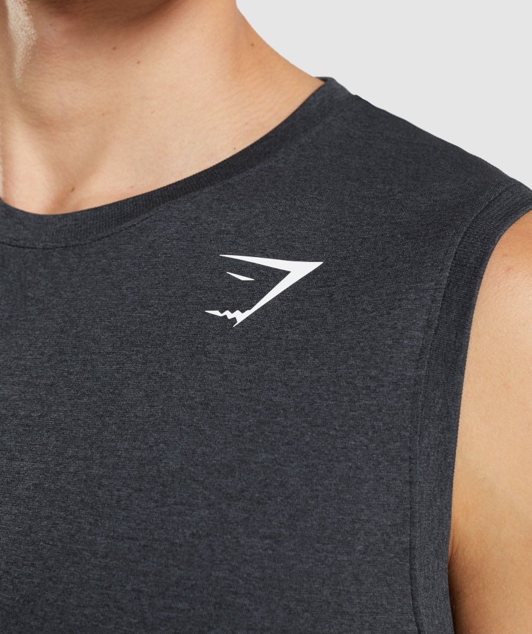 Gymshark Sort Mergel Ankomst Sømløs Tank