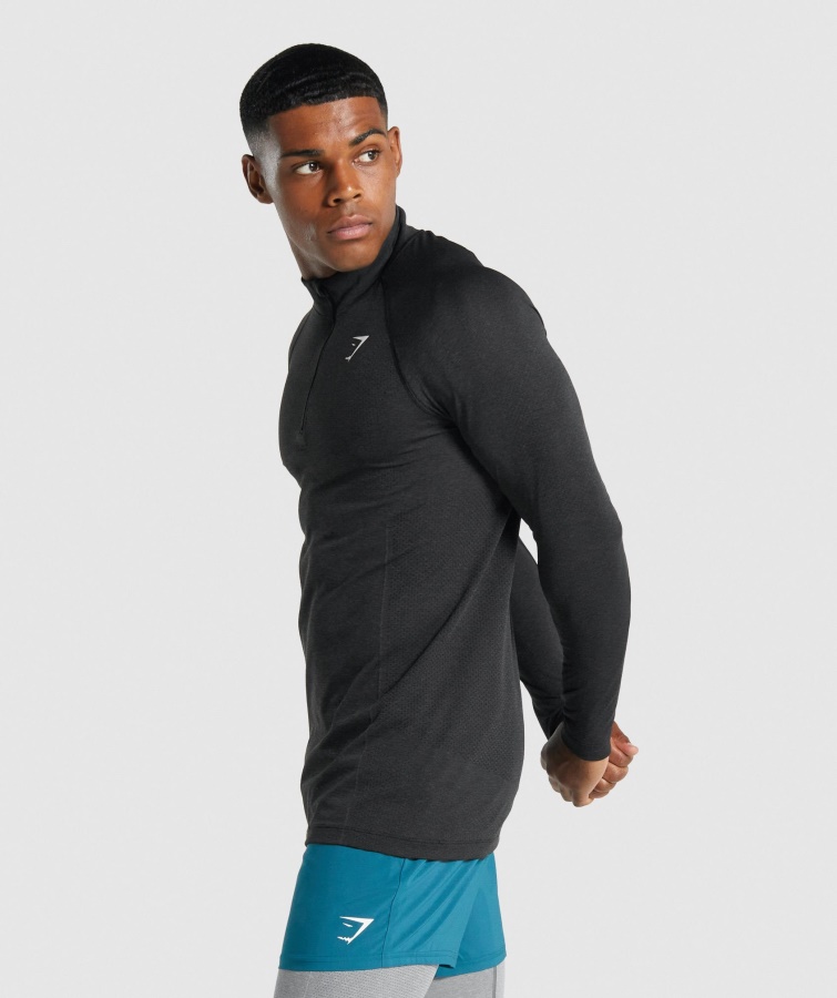Gymshark Sort Marl Vital Light 1-4 Lynlås