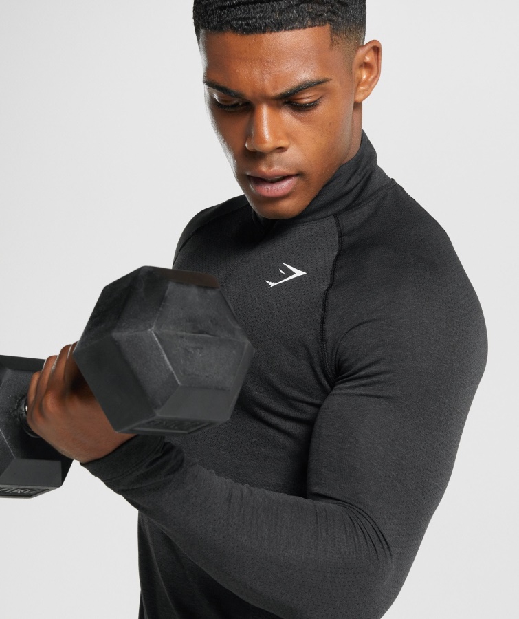 Gymshark Sort Marl Vital Light 1-4 Lynlås