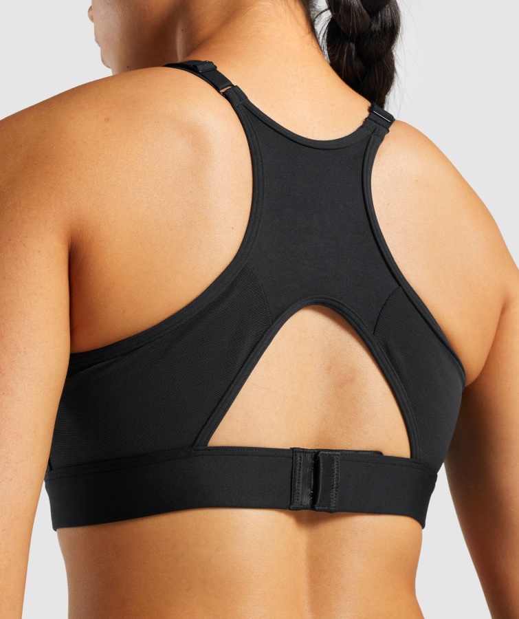 Gymshark Sort Mesh-udskæring Sports-bh