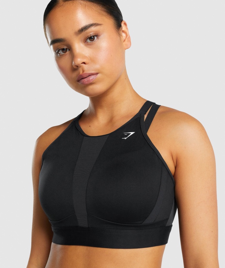 Gymshark Sort Mesh-udskæring Sports-bh