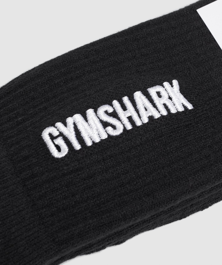 Gymshark Sort Premium Broderet Crew Sok 1pk