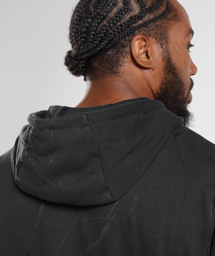 Gymshark Sort Print Power Lynlås Hættetrøje