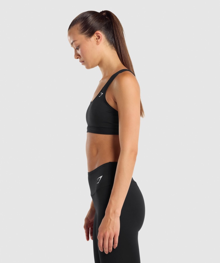 Gymshark Sort Sports-bh Med Rund Hals