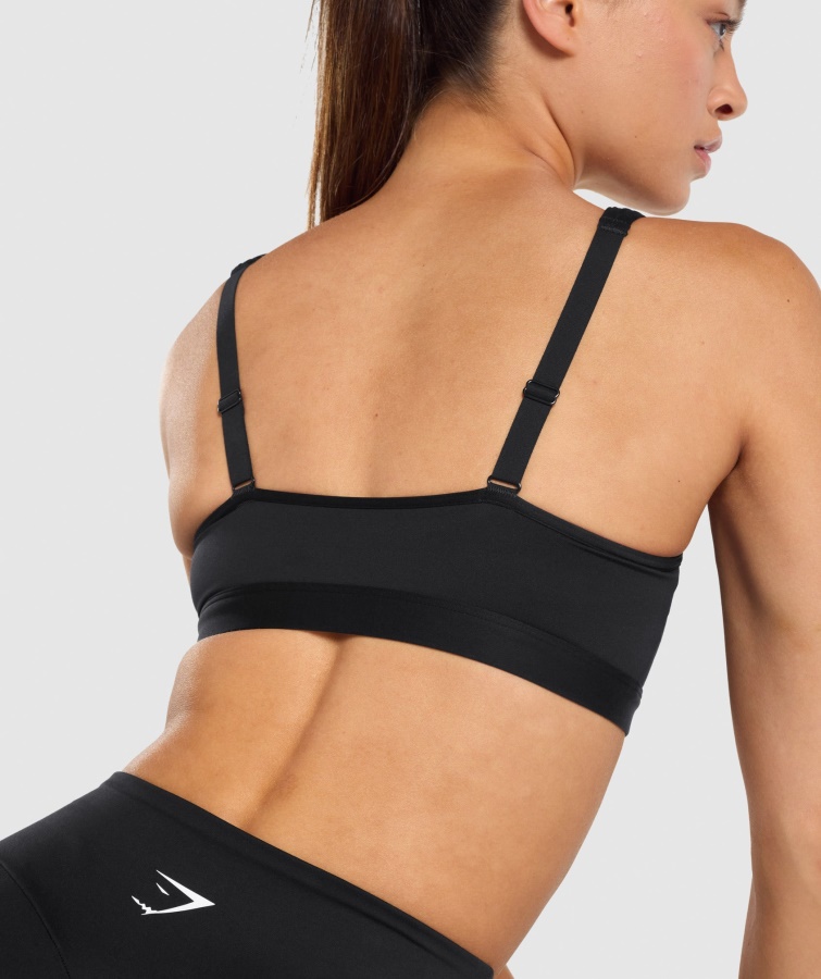 Gymshark Sort Sports-bh Med Rund Hals
