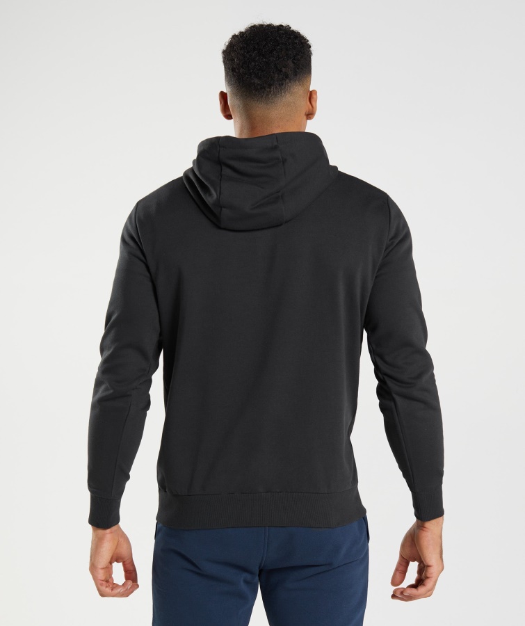 Gymshark Sort Sharkhead Infill Hættetrøje