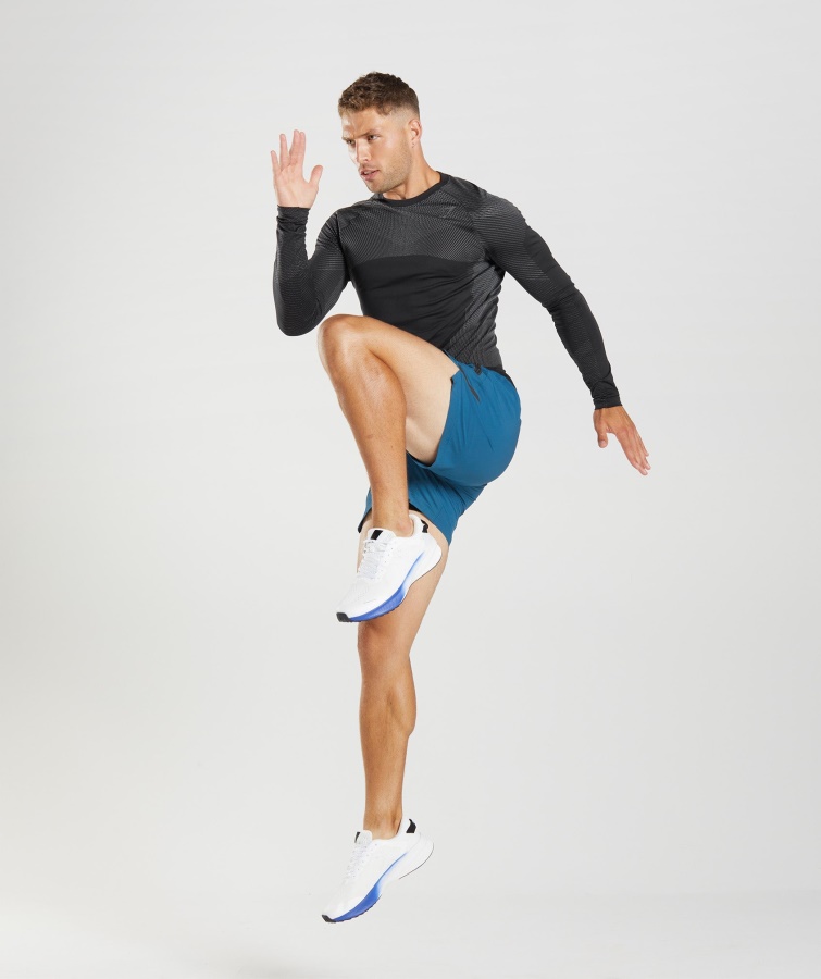 Gymshark Sort-silhouette Grå Apex Sømløs Langærmet T-shirt