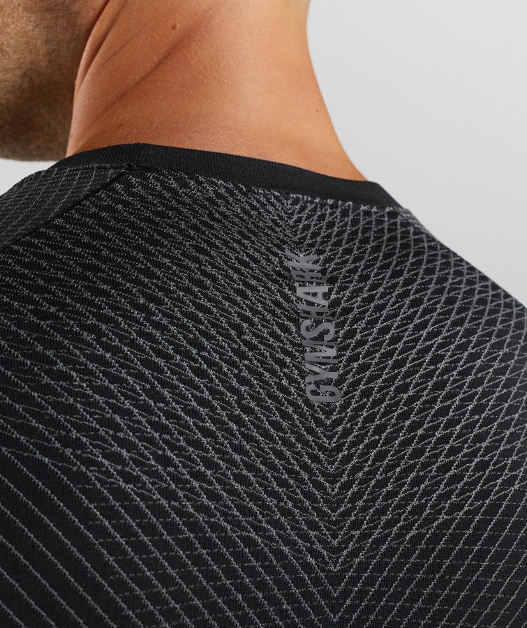 Gymshark Sort-silhouette Grå Apex Sømløs Langærmet T-shirt