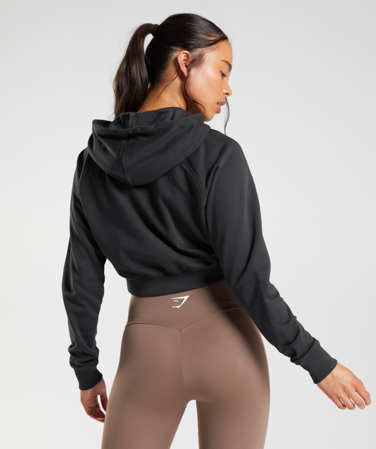 Gymshark Black Training Cropped Hættetrøje