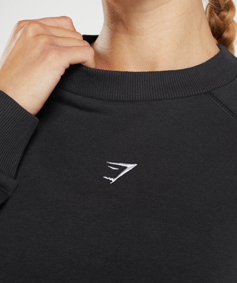 Gymshark Sort Træningsbeskåret Sweater