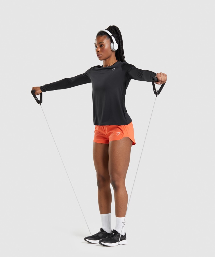 Gymshark Sort Trænings Langærmet Top