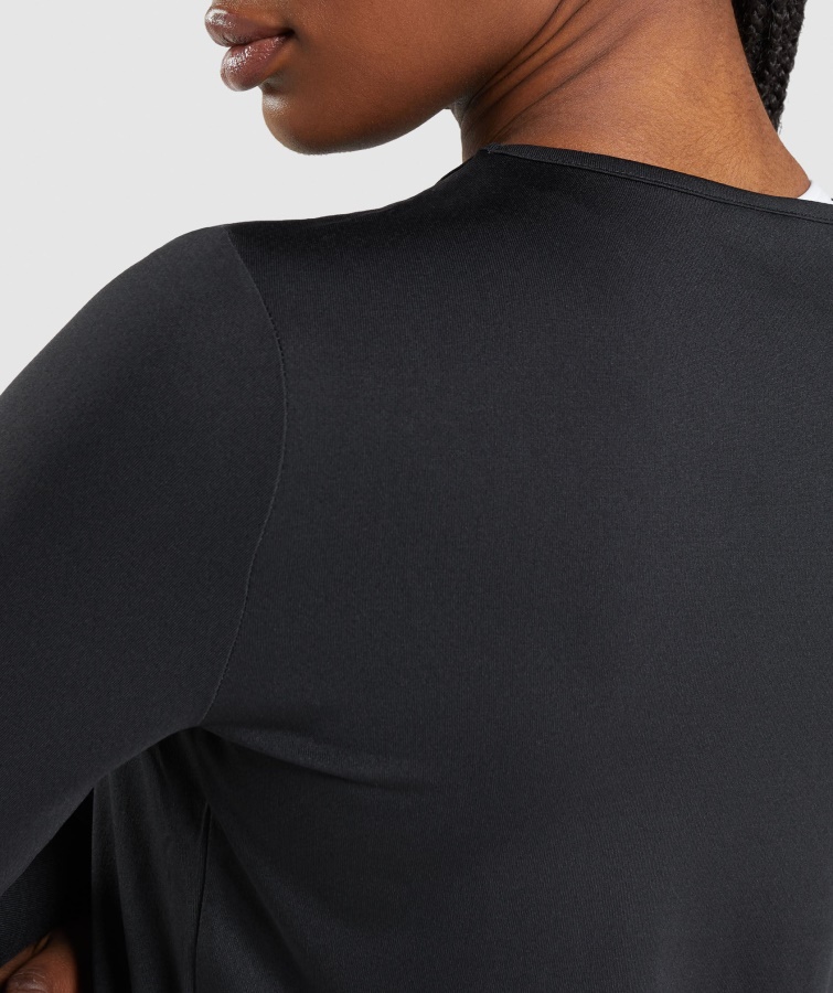 Gymshark Sort Trænings Langærmet Top