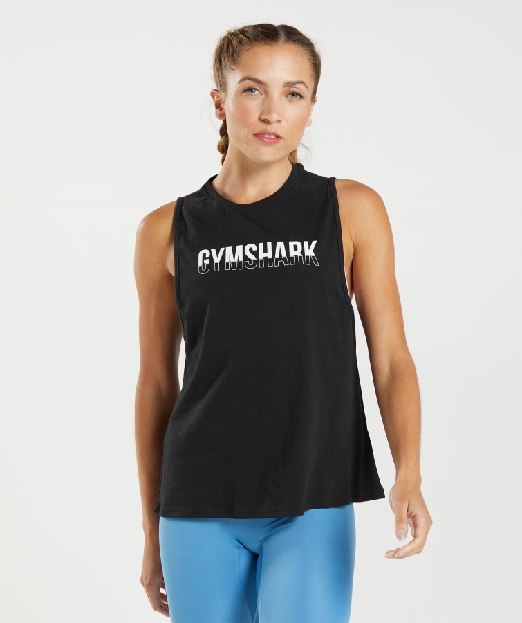 Gymshark Sort-hvid Fraktion Tank