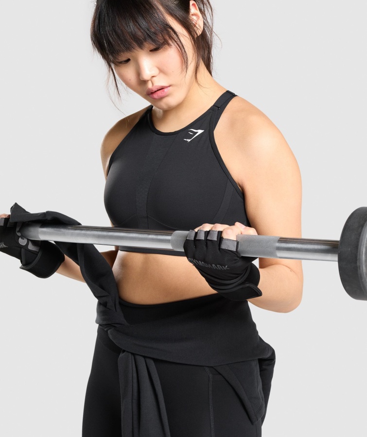 Gymshark Sorte Wrap-løftehandsker