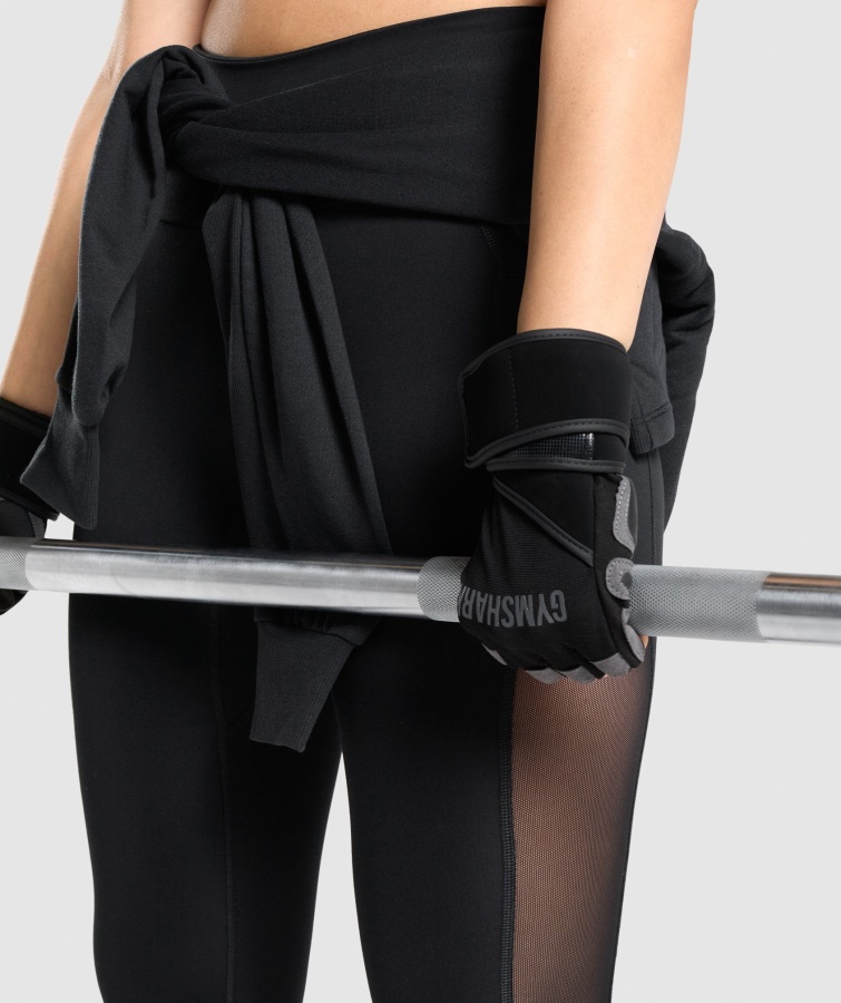 Gymshark Sorte Wrap-løftehandsker