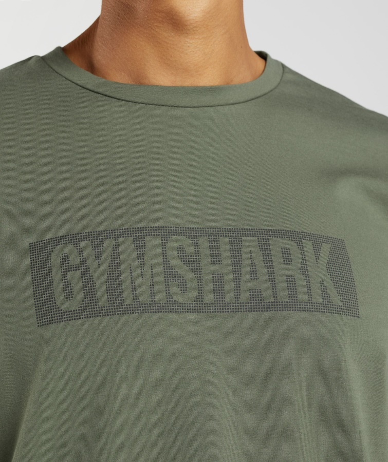 Gymshark Blok Langærmet T-shirt Kerne Oliven