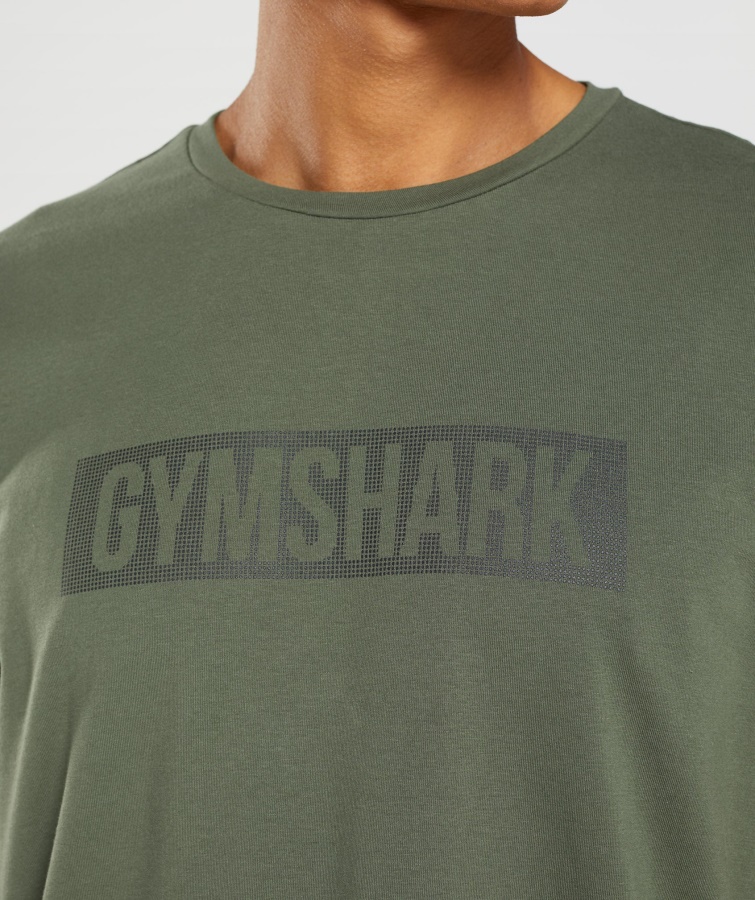 Gymshark Blok T-shirt Kerne Oliven