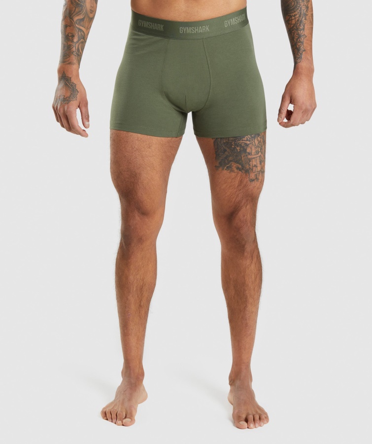 Gymshark Boksere 2pk Kerne Oliven-marine